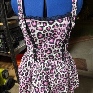 Cute Pink Leopard Print Dress